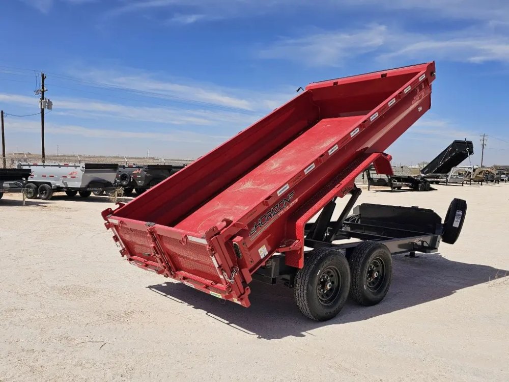 14' Horizon HZ7 Bumper Pull Dump Trailer 24" Side Walls - (2) 7K Axles 15065