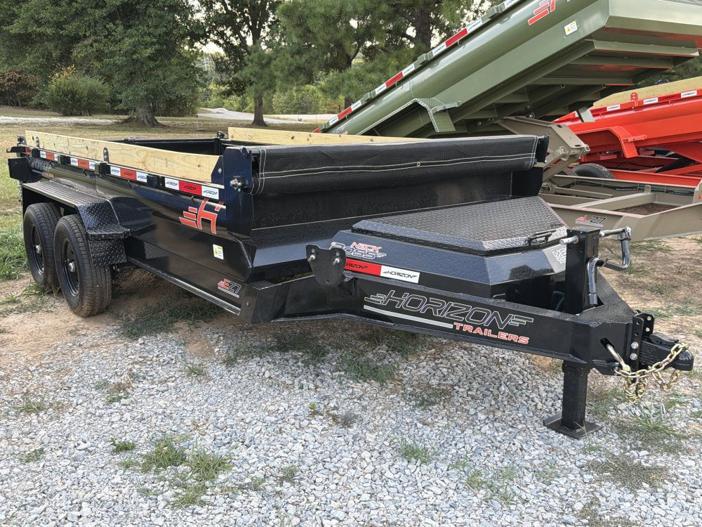 14' Horizon EZ7 Bumper Pull Dump Trailer 19" Sides - (2) 7K Axles 018777