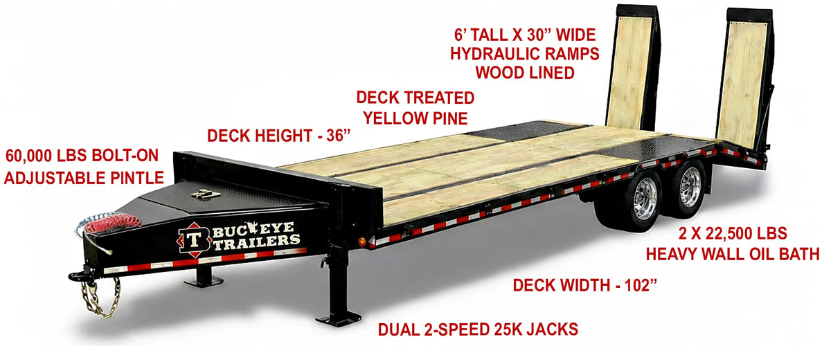 Buckeye HD Air-MAXX PH 45K Heavy-Duty Deck-Over Pintle Trailer