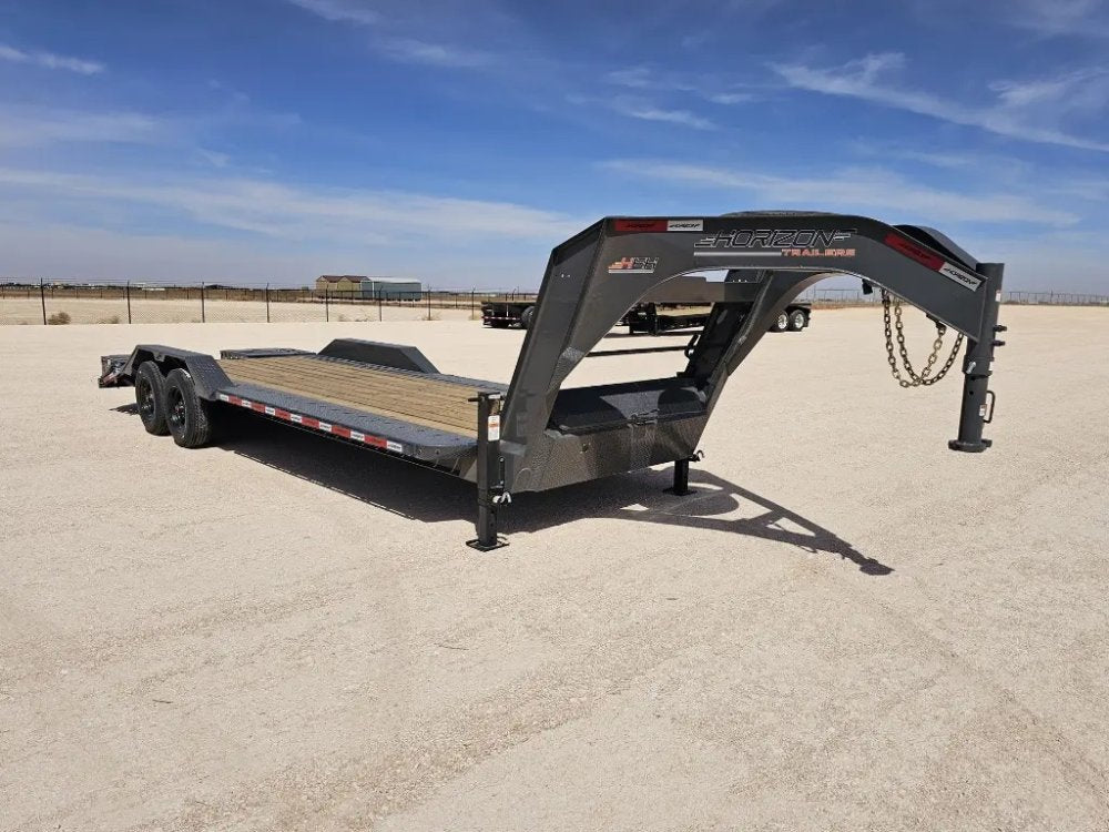 24' HEH Gooseneck Equipment Trailer Drive Over Fenders Mega Ramps - (2) 10K Axles 14756