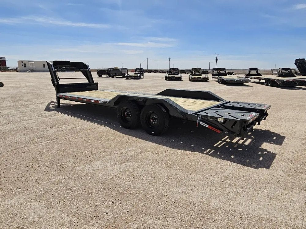 24' HEH Gooseneck Equipment Trailer Drive Over Fenders Mega Ramps - (2) 10K Axles 14756