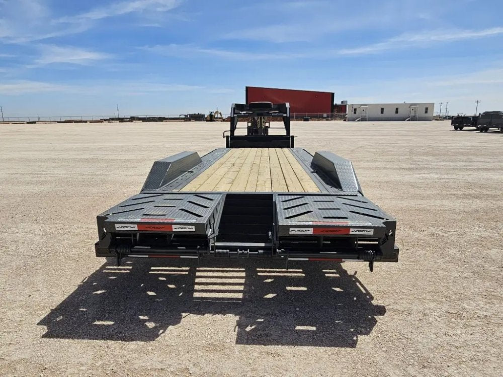 24' HEH Gooseneck Equipment Trailer Drive Over Fenders Mega Ramps - (2) 10K Axles 14756