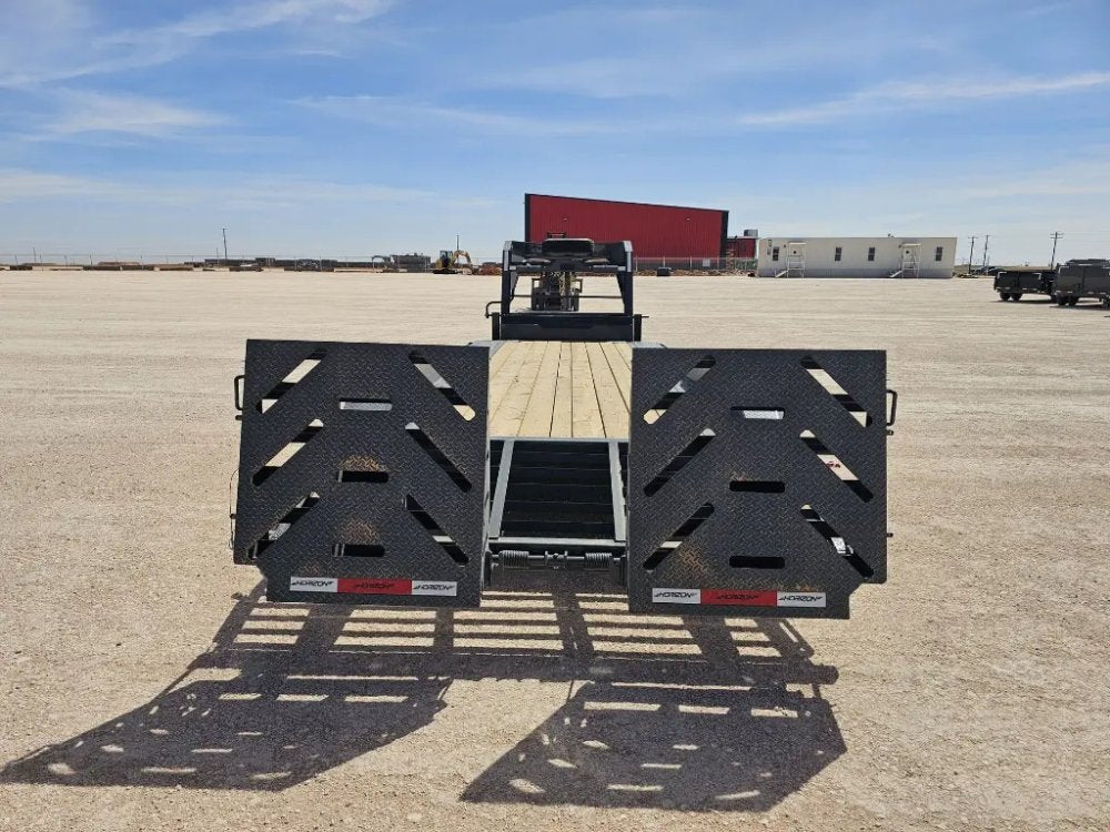 24' HEH Gooseneck Equipment Trailer Drive Over Fenders Mega Ramps - (2) 10K Axles 14756