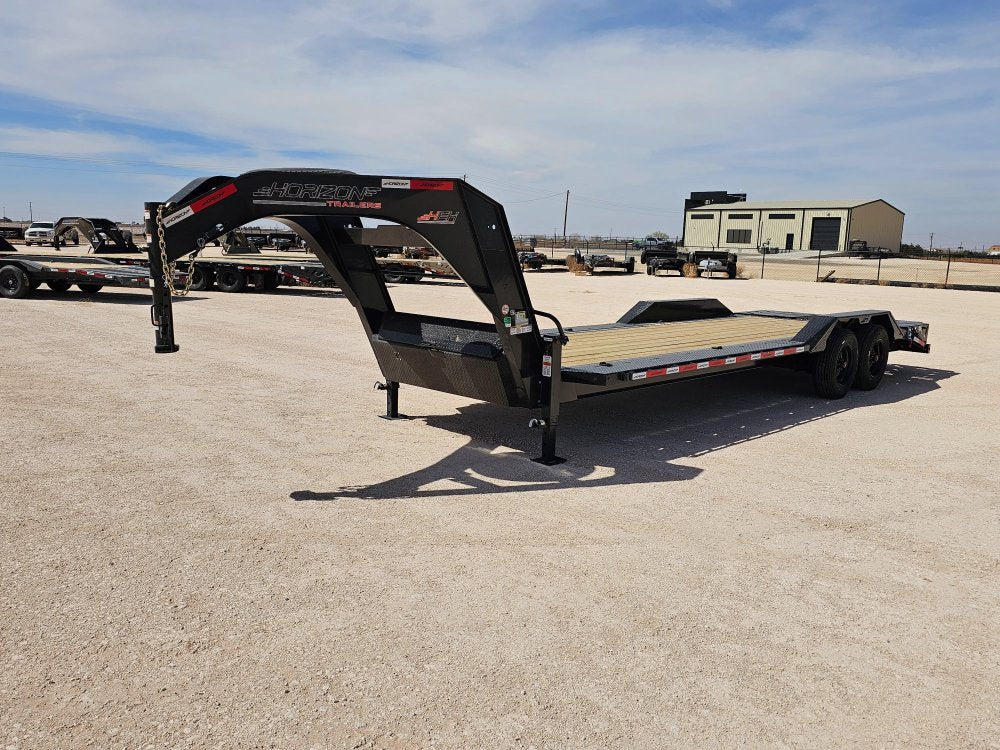 24' HEH Gooseneck Equipment Trailer Drive Over Fenders Mega Ramps - (2) 10K Axles 16116