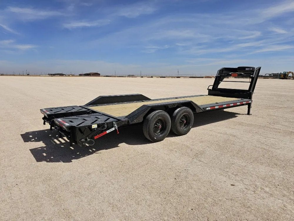 24' HEH Gooseneck Equipment Trailer Drive Over Fenders Mega Ramps - (2) 10K Axles 16116
