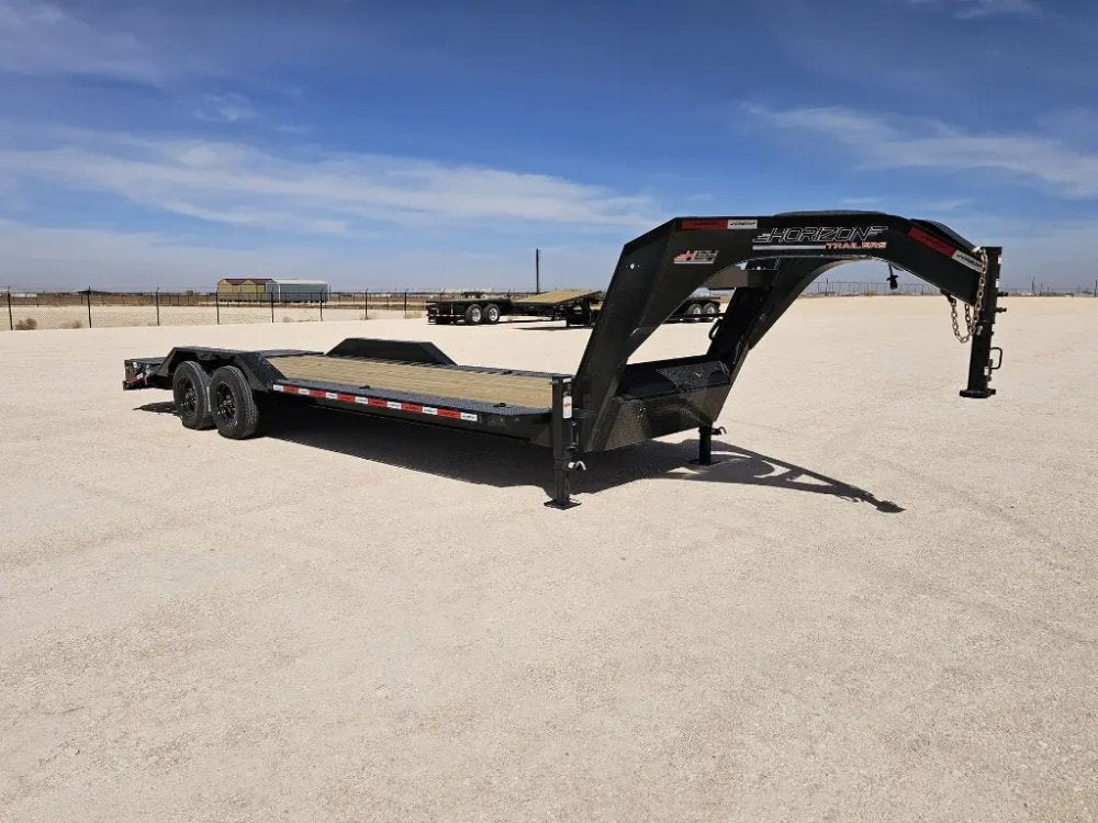 24' HEH Gooseneck Equipment Trailer Drive Over Fenders Mega Ramps - (2) 10K Axles 16116