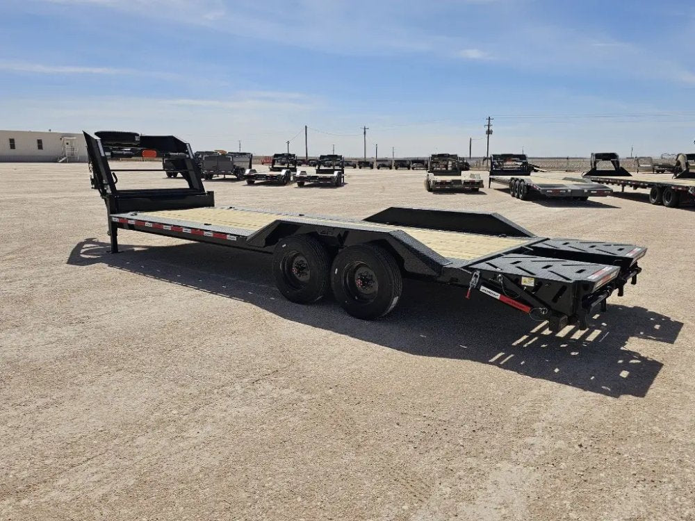 24' HEH Gooseneck Equipment Trailer Drive Over Fenders Mega Ramps - (2) 10K Axles 16116