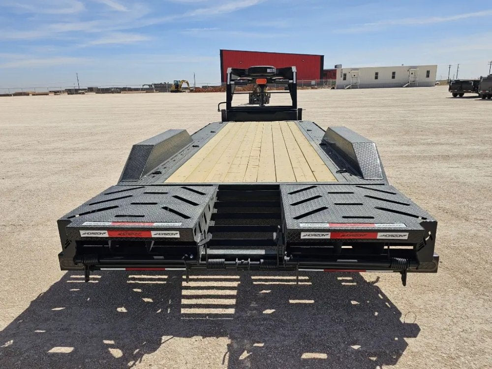 24' HEH Gooseneck Equipment Trailer Drive Over Fenders Mega Ramps - (2) 10K Axles 16116