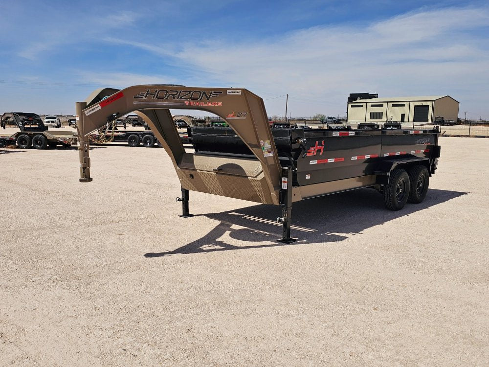 16' Horizon LZ7 Gooseneck Dump Trailer 30" Side Walls - (2) 7K Axles 16651