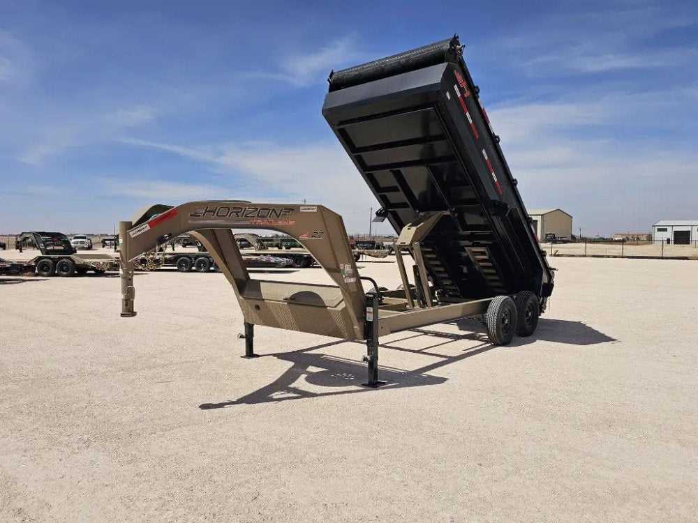 16' Horizon LZ7 Gooseneck Dump Trailer 30" Side Walls - (2) 7K Axles 16651
