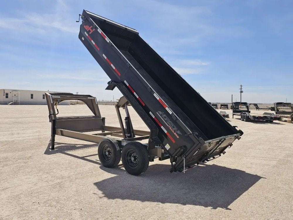 16' Horizon LZ7 Gooseneck Dump Trailer 30" Side Walls - (2) 7K Axles 16651