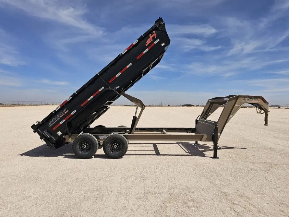 16' Horizon LZ7 Gooseneck Dump Trailer 30" Side Walls - (2) 7K Axles 16651
