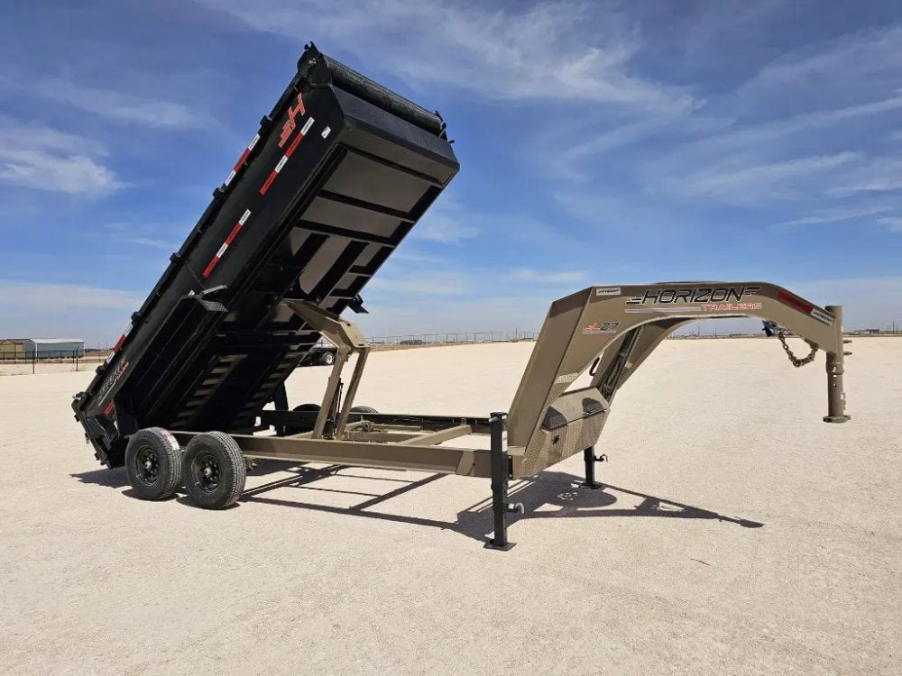 16' Horizon LZ7 Gooseneck Dump Trailer 30" Side Walls - (2) 7K Axles 16651