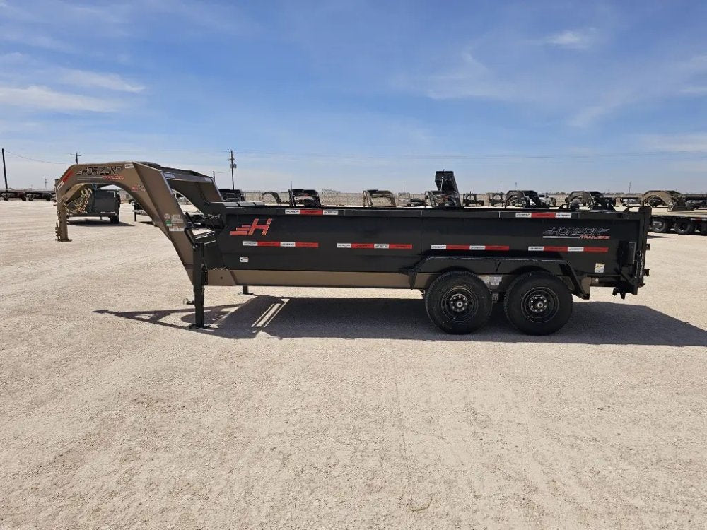 16' Horizon LZ7 Gooseneck Dump Trailer 30" Side Walls - (2) 7K Axles 16651