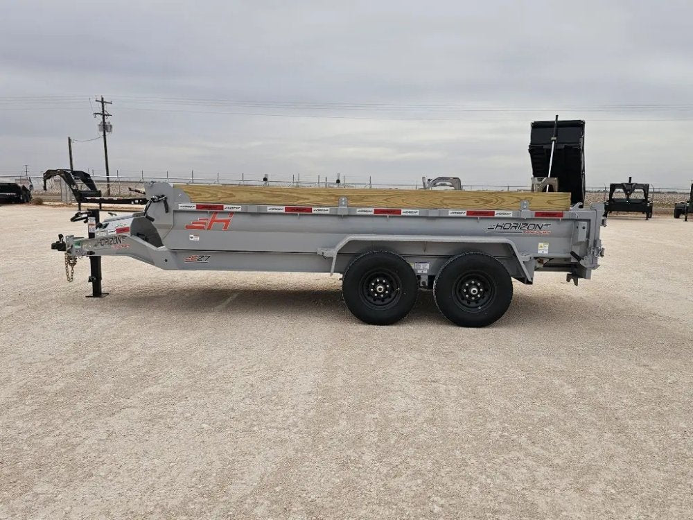 14' Horizon EZ7 Bumper Pull Dump Trailer 19" Sides - (2) 7K Axles 15853