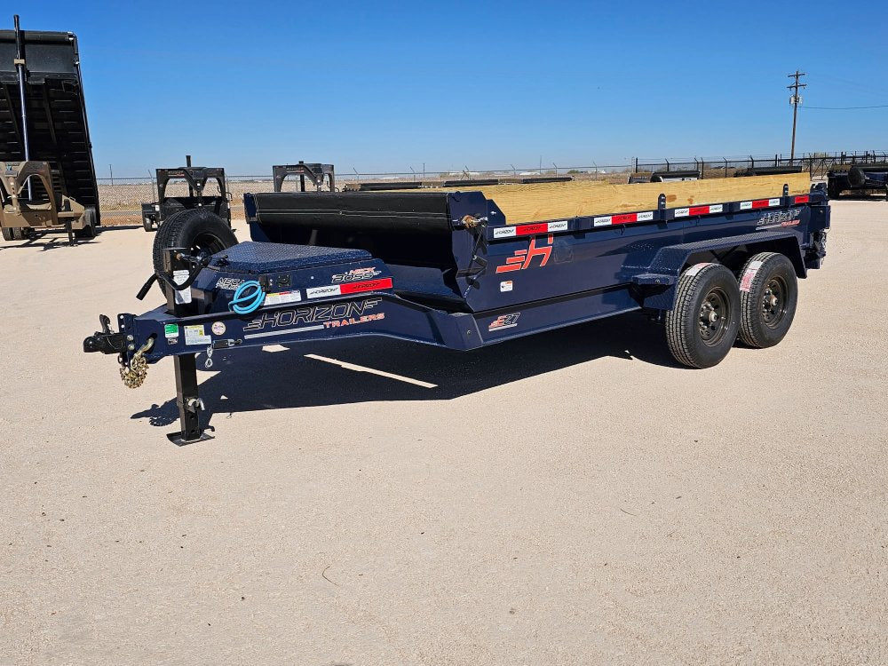 14' Horizon EZ7 Bumper Pull Dump Trailer 19" Sides - (2) 7K Axles 15842