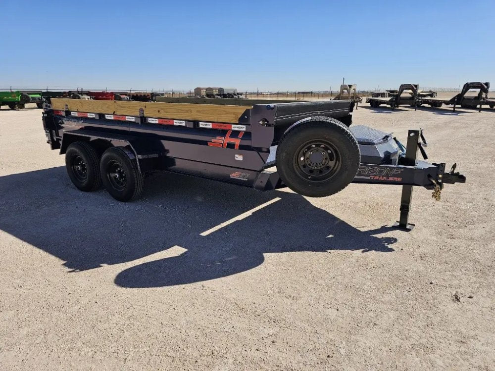 14' Horizon EZ7 Bumper Pull Dump Trailer 19" Sides - (2) 7K Axles 15842