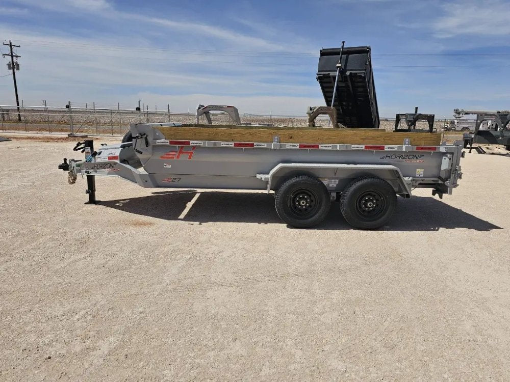 14' Horizon EZ7 Bumper Pull Dump Trailer 19" Sides - (2) 7K Axles 15854