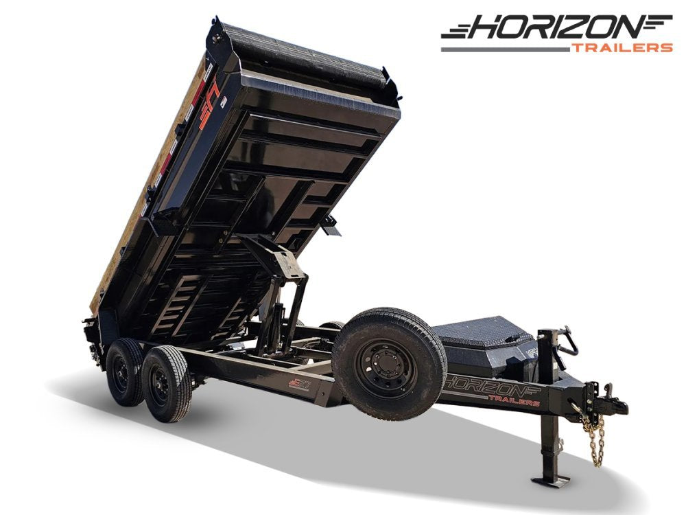 14' Horizon EZ7 Bumper Pull Dump Trailer 19" Sides - (2) 7K Axles 15861