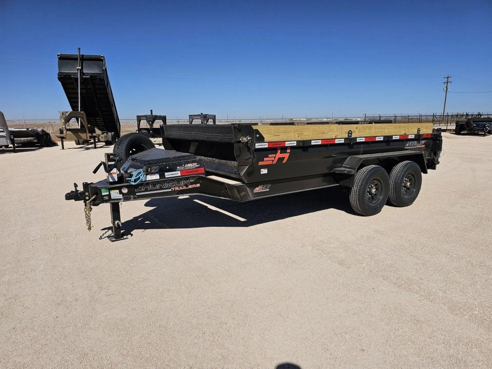 14' Horizon EZ7 Bumper Pull Dump Trailer 19" Sides - (2) 7K Axles 15861