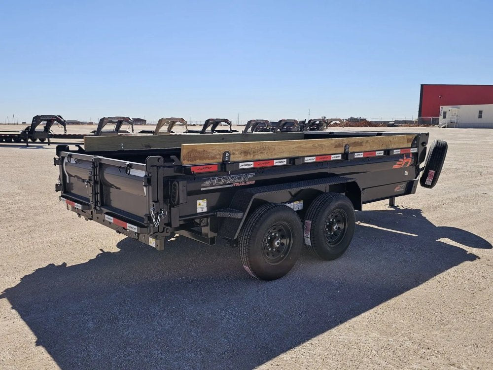 14' Horizon EZ7 Bumper Pull Dump Trailer 19" Sides - (2) 7K Axles 15861