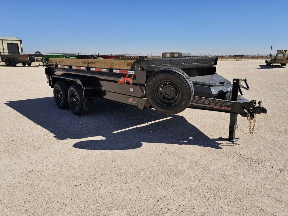 14' Horizon EZ7 Bumper Pull Dump Trailer 19" Sides - (2) 7K Axles 15861
