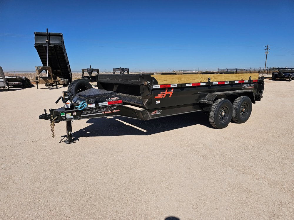 14' Horizon EZ7 Bumper Pull Dump Trailer 19" Sides - (2) 7K Axles 15861