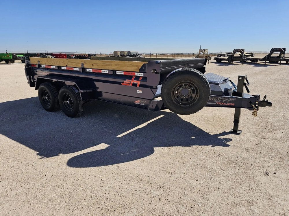 14' Horizon EZ7 Bumper Pull Dump Trailer 19" Sides - (2) 7K Axles 15844