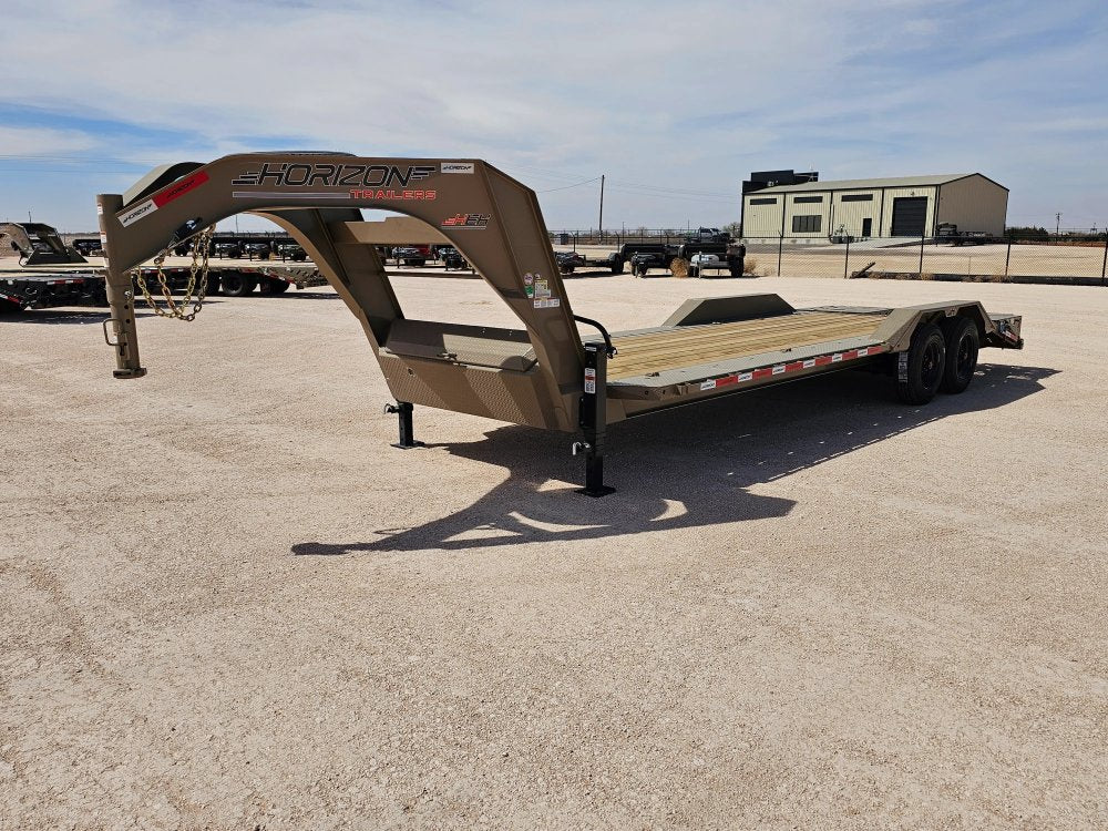 24' HEH Gooseneck Equipment Trailer Drive Over Fenders Mega Ramps - (2) 10K Axles 16114