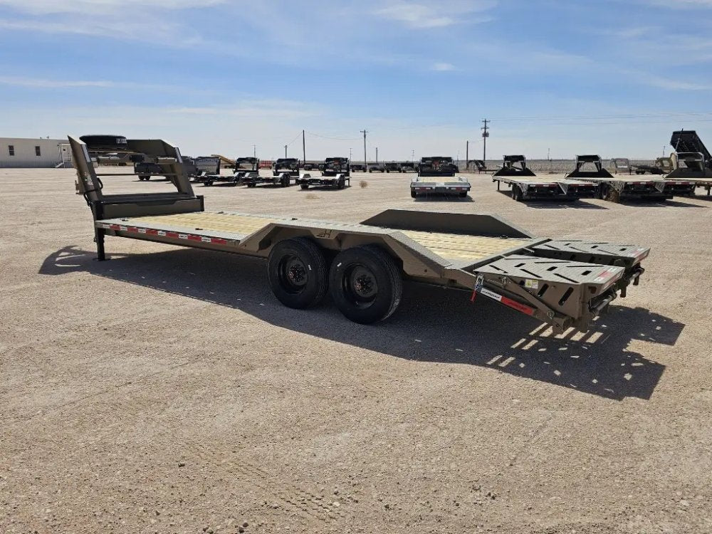 24' HEH Gooseneck Equipment Trailer Drive Over Fenders Mega Ramps - (2) 10K Axles 16114