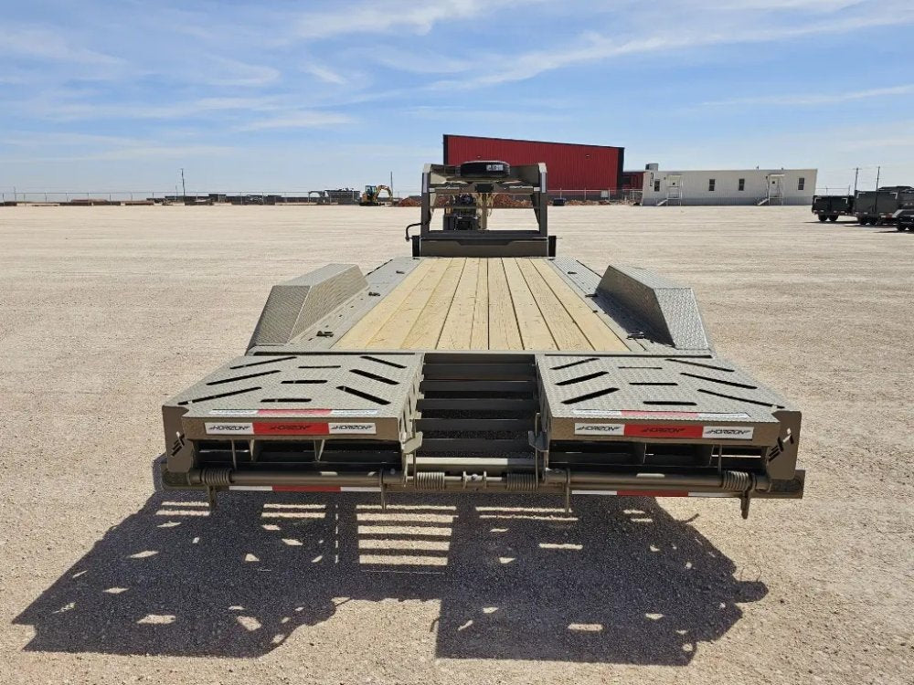 24' HEH Gooseneck Equipment Trailer Drive Over Fenders Mega Ramps - (2) 10K Axles 16114