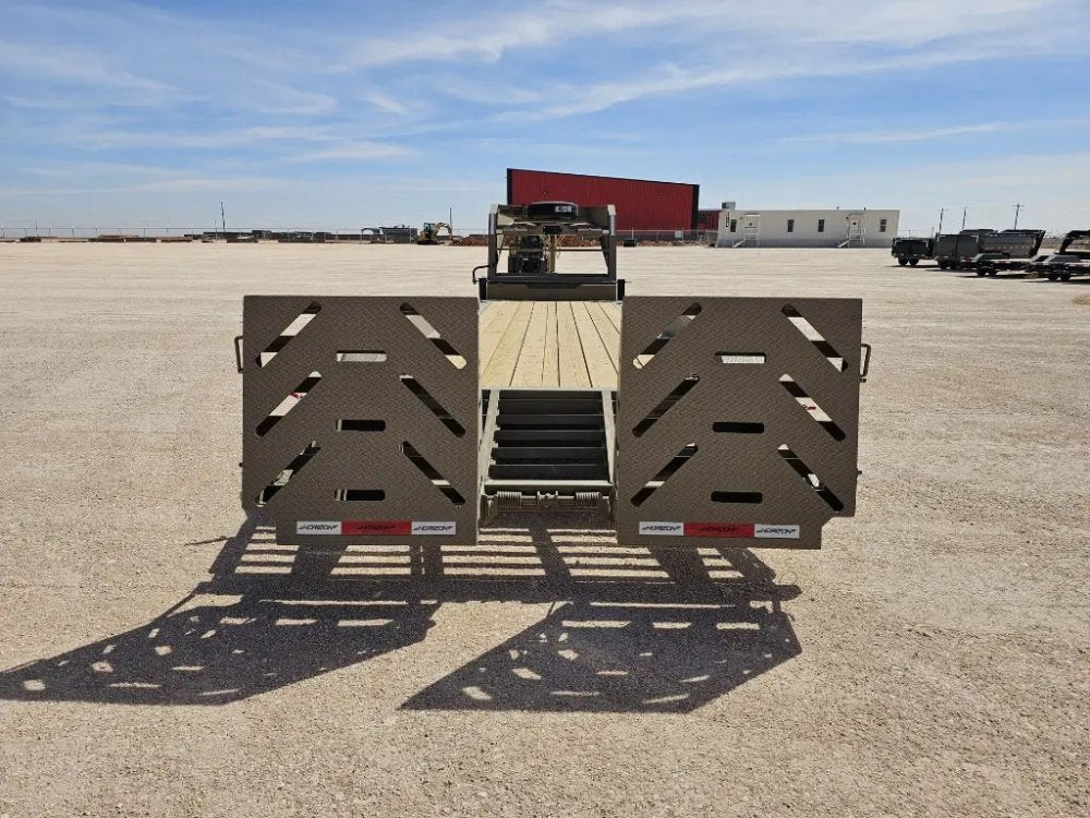 24' HEH Gooseneck Equipment Trailer Drive Over Fenders Mega Ramps - (2) 10K Axles 16114