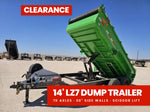 14' Horizon LZ7 Bumper Pull Dump Trailer 30" Side Walls - (2) 7K Axles 15931