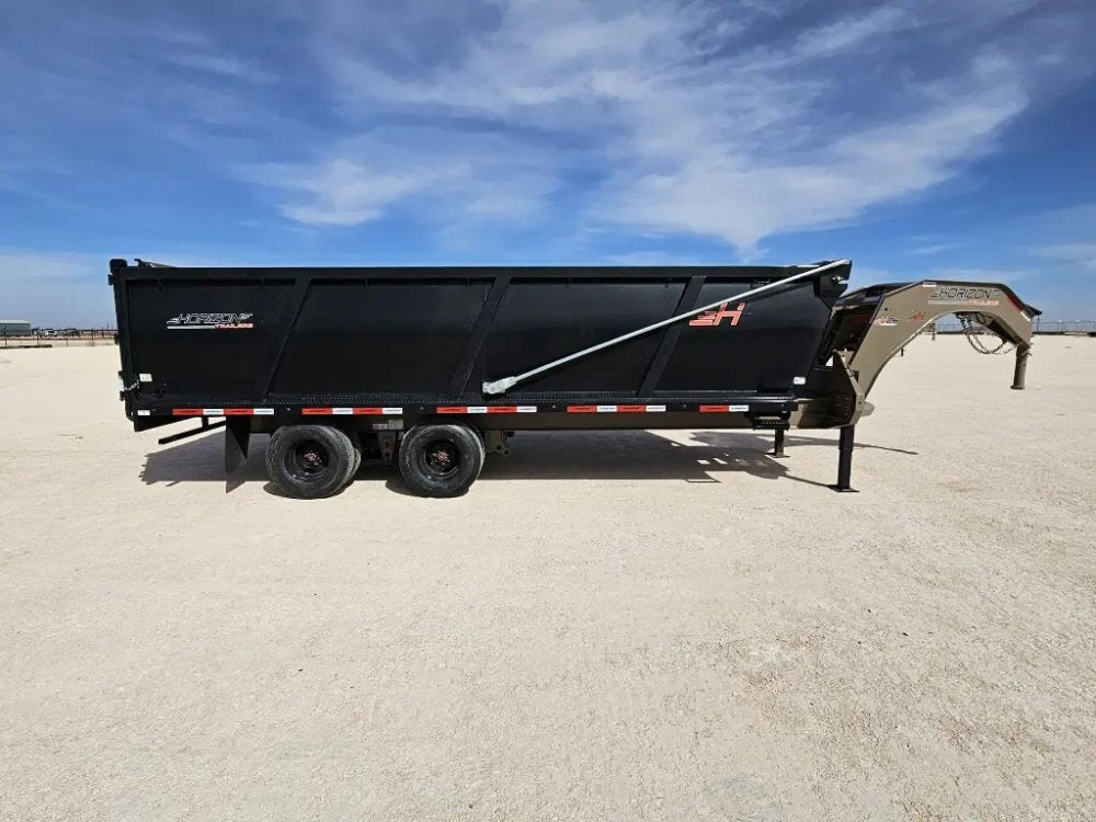 20 Horizon HZH Gooseneck Dump Trailer 48" Side Walls Hydraulic Jacks Telescopic - (2) 10K Axles 16021