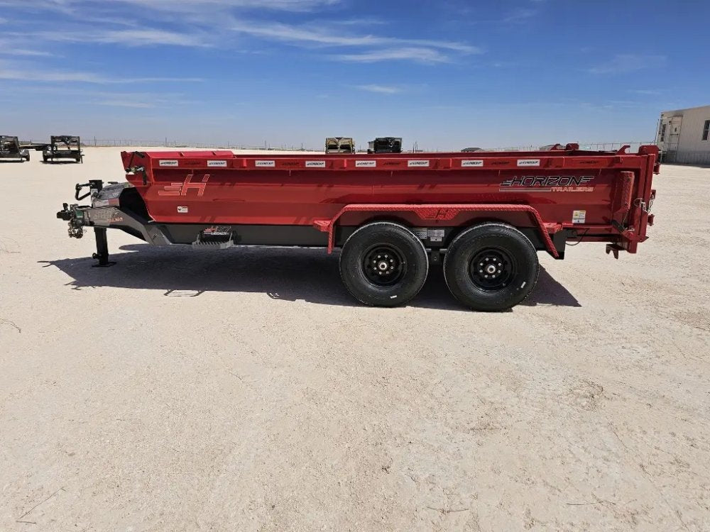 14' Horizon HZ7 Bumper Pull Dump Trailer 24" Side Walls - (2) 7K Axles 15065