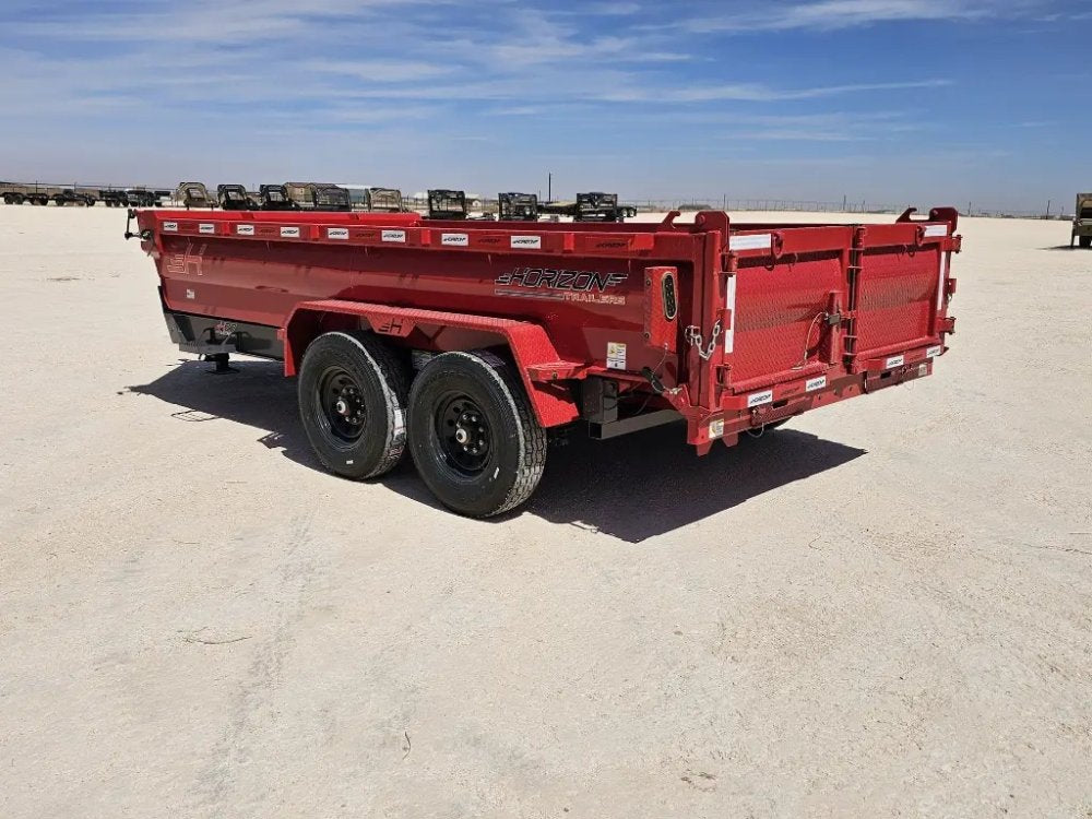 14' Horizon HZ7 Bumper Pull Dump Trailer 24" Side Walls - (2) 7K Axles 15065