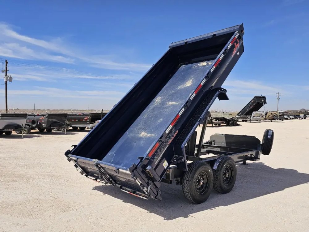 14' Horizon HZ7 Bumper Pull Dump Trailer 24" Side Walls - (2) 7K Axles 15273