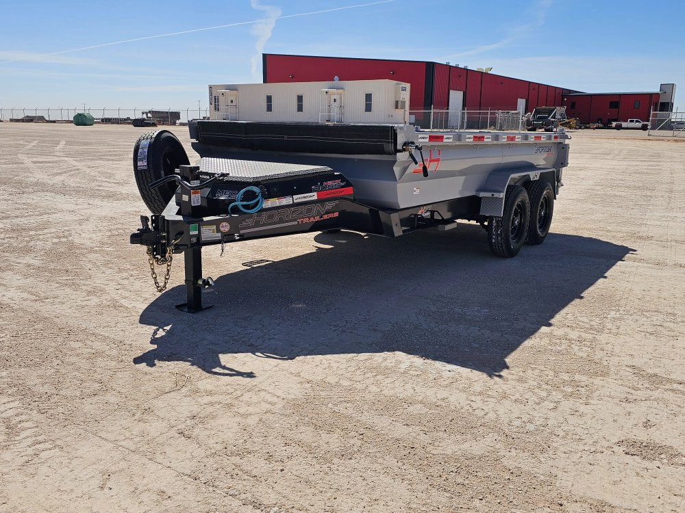 14' Horizon HZ7 Bumper Pull Dump Trailer 24" Side Walls - (2) 7K Axles 15265