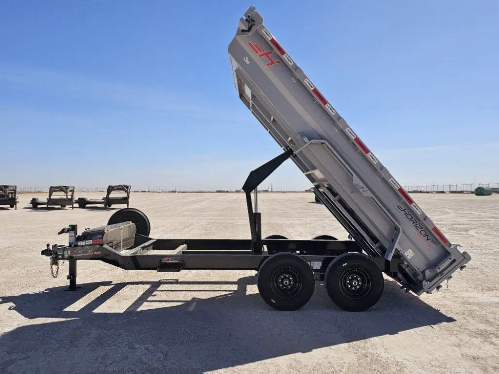 14' Horizon HZ7 Bumper Pull Dump Trailer 24" Side Walls - (2) 7K Axles 15265