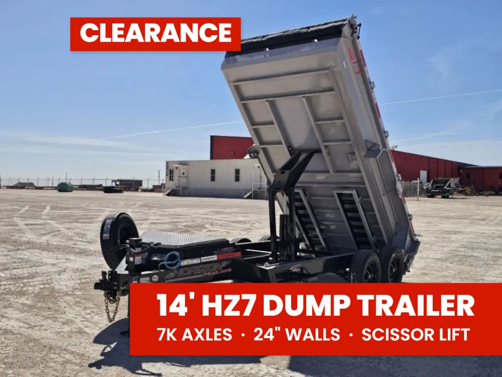 14' Horizon HZ7 Bumper Pull Dump Trailer 24" Side Walls - (2) 7K Axles 15265