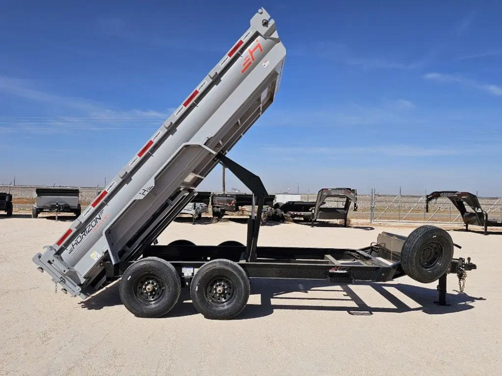 14' Horizon HZ7 Bumper Pull Dump Trailer 24" Side Walls - (2) 7K Axles 15265