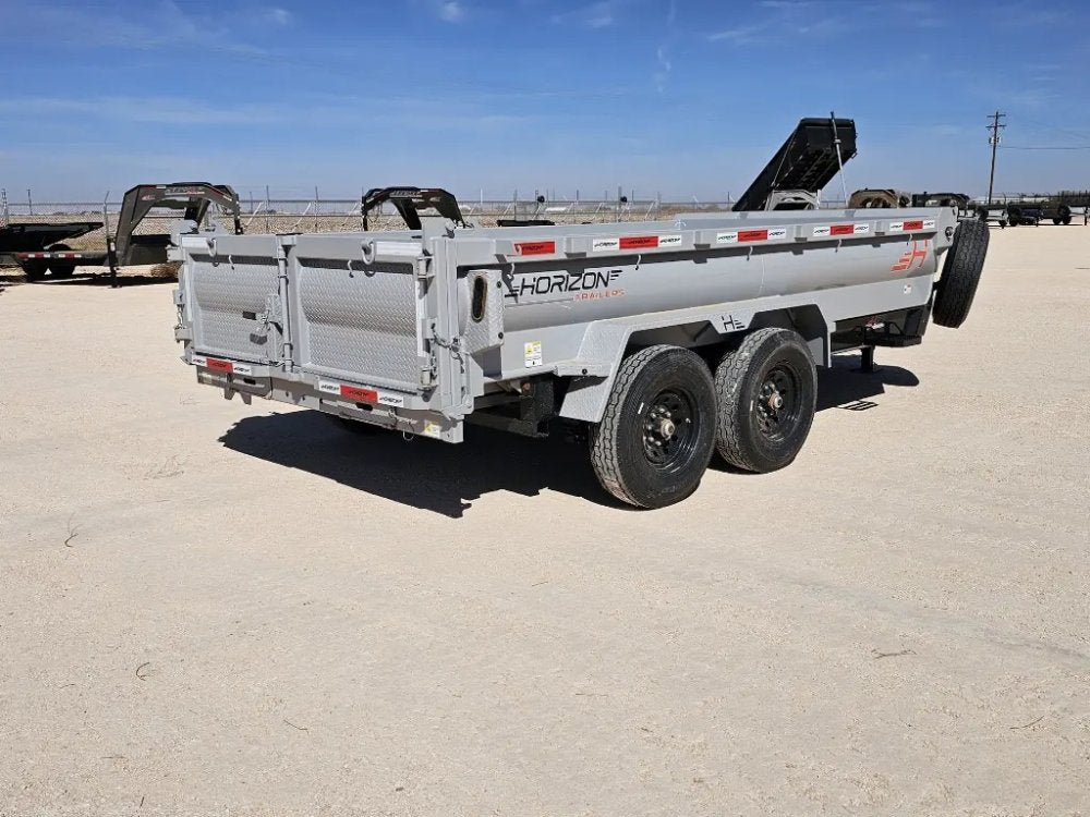 14' Horizon HZ7 Bumper Pull Dump Trailer 24" Side Walls - (2) 7K Axles 15265