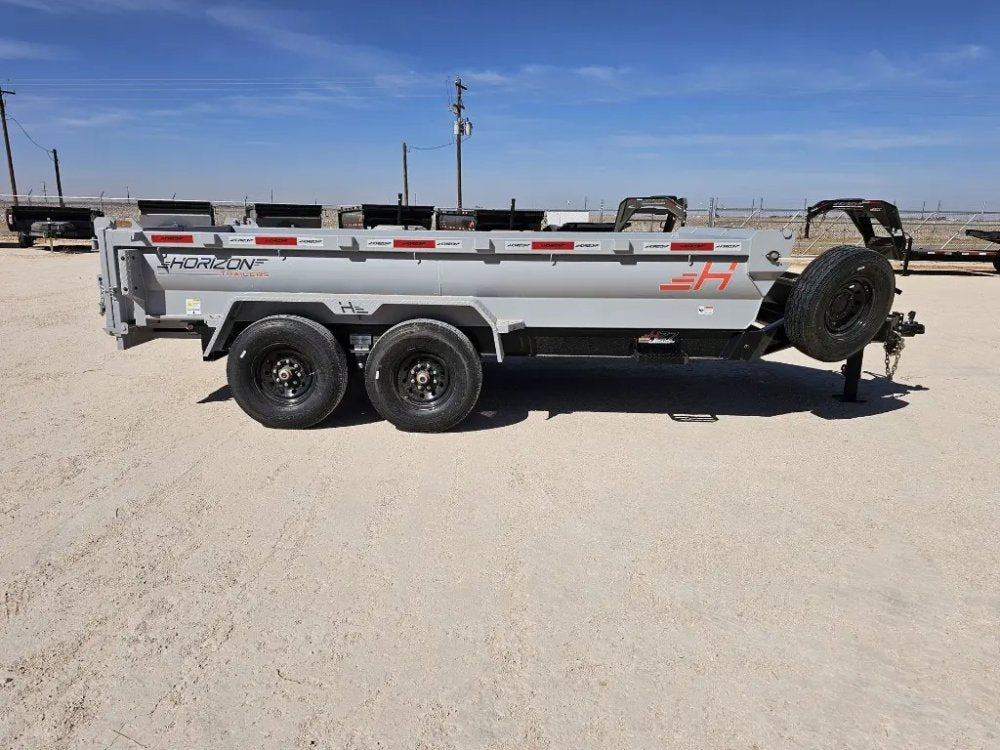 14' Horizon HZ7 Bumper Pull Dump Trailer 24" Side Walls - (2) 7K Axles 15265