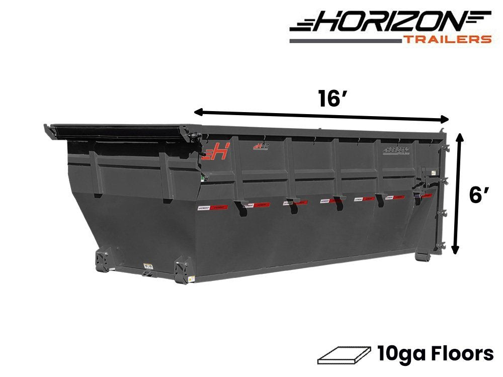 16' Horizon HDZ Roll Off Bin 6' Wall + Tarp 10139