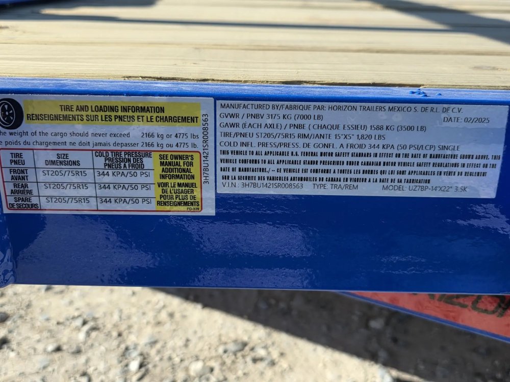 14' Horizon UTZ Bumper Pull Utility Trailer - (2) 3.5K Axles 8563