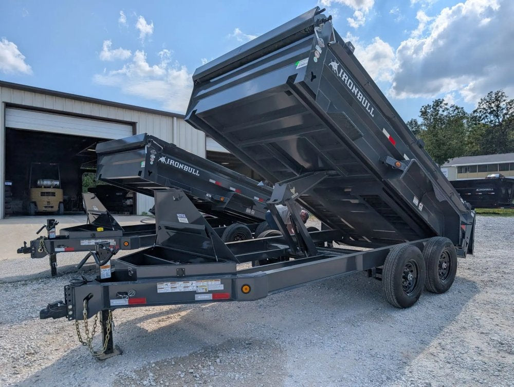 14' x 83" Iron Bull DWB Bumper Pull Dump Trailer 24" Side Walls - (2) 7,000 lb Axles 104163