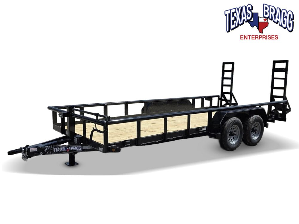 7 x 20 Equipment Trailer Pipe Top Rail Texas Bragg 9900 GVWR 252621