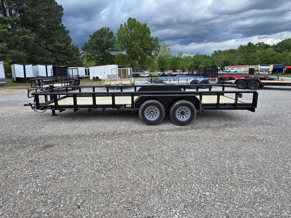 7 x 20 Equipment Trailer Pipe Top Rail Texas Bragg 9900 GVWR 252621