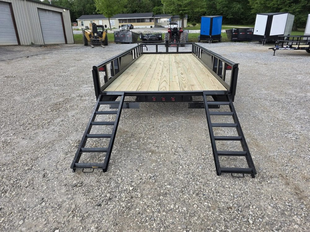 7 x 20 Equipment Trailer Pipe Top Rail Texas Bragg 9900 GVWR 252621