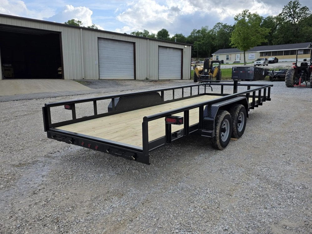 7 x 20 Equipment Trailer Pipe Top Rail Texas Bragg 9900 GVWR 252621